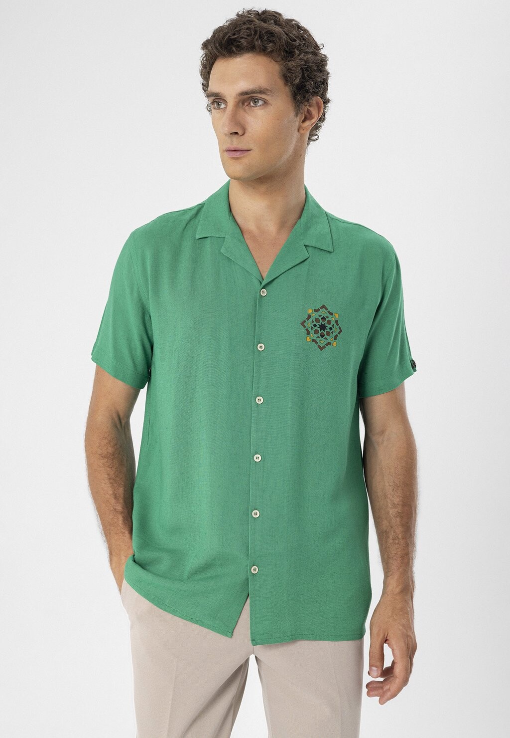 

Рубашка LAPEL COLLAR SHORT SLEEVE Antioch, зеленый