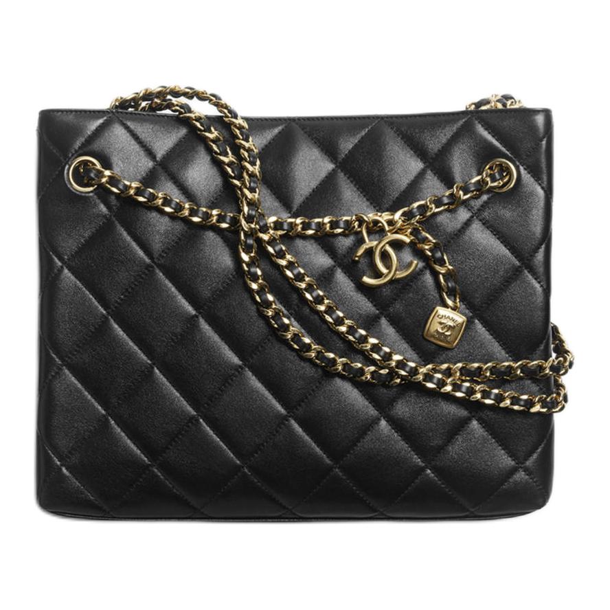 

CHANEL Полированный ламбскин наплечная сумка small women's black