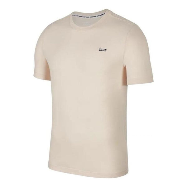 

Футболка Men's Nike F.C. Dri-Fit Solid Color Logo Round Neck Short Sleeve Creamy White T-Shirt, мультиколор