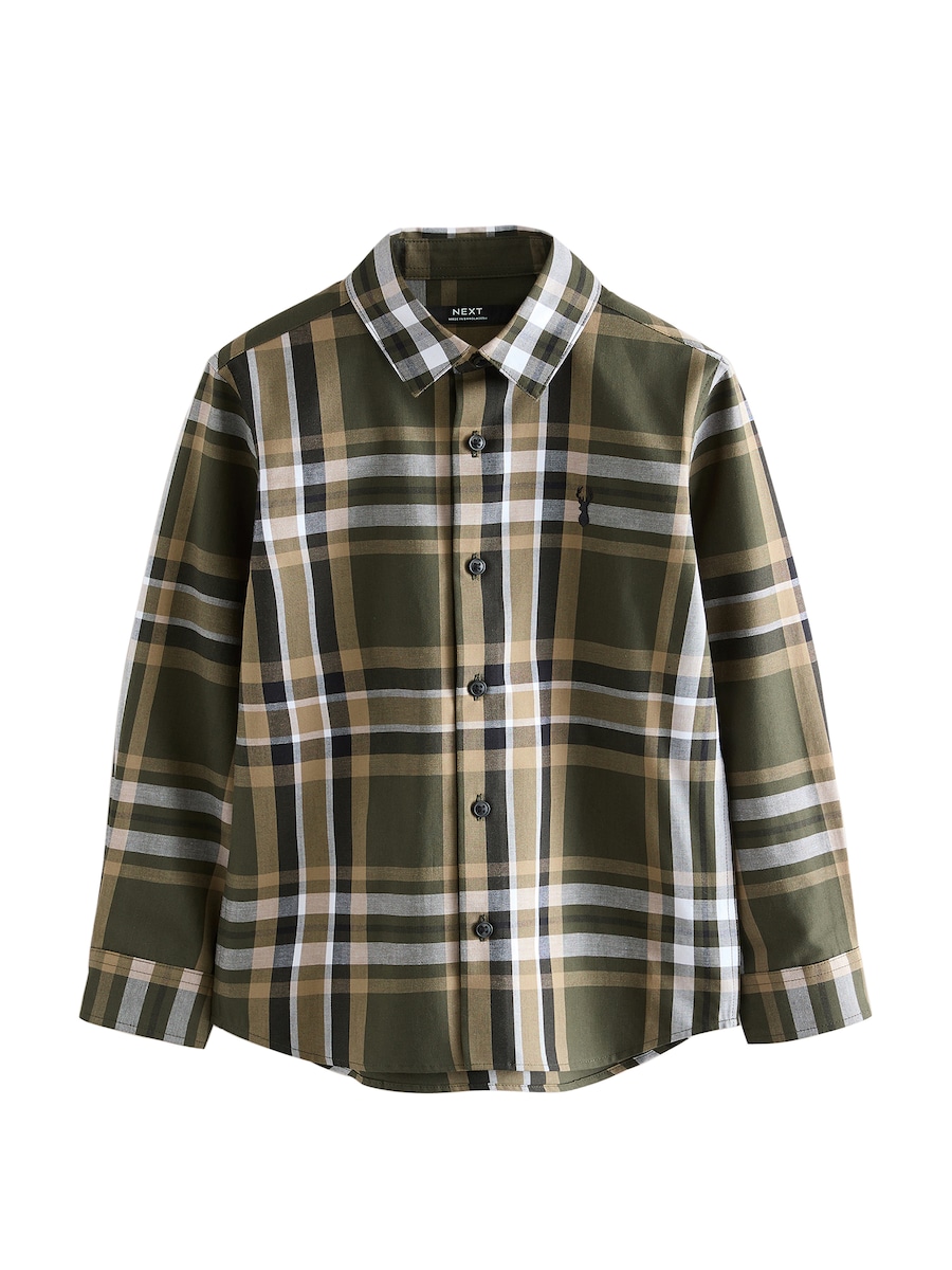 

Рубашка на пуговицах классического кроя Next, Khaki/Olive/Fir