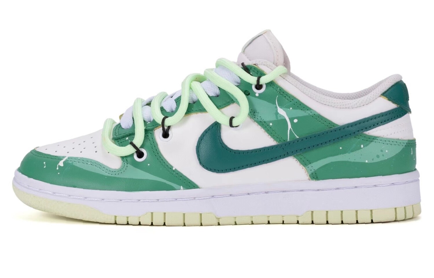 

Кроссовки Nike Dunk Skateboard Shoes Women's Low-Top White/Green, Зеленый, Кроссовки Nike Dunk Skateboard Shoes Women's Low-Top White/Green