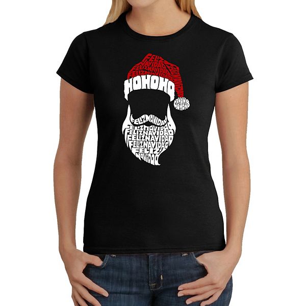 

Футболка с принтом Feliz Navidad Santa Claus для женщин La Pop Art, Black, Черный, Футболка с принтом Feliz Navidad Santa Claus для женщин La Pop Art, Black