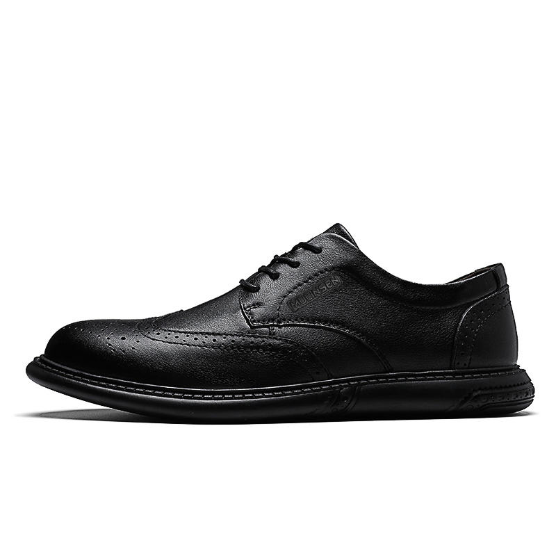 

Mulinsen Мужские повседневные туфли черные гладкая кожа, цвет Black Smooth Finish[Leather Shoe Size: Athletic Shoes 41 = Size 40 in This Model]