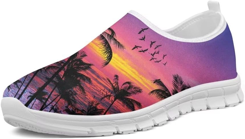 

Женские слипоны Forchrinse Hummingbird с цветами вишни, мужские прогулочные туфли, мягкие легкие модные спортивные кроссовки с поддержкой свода, повседневная рабочая обувь, пурпурный