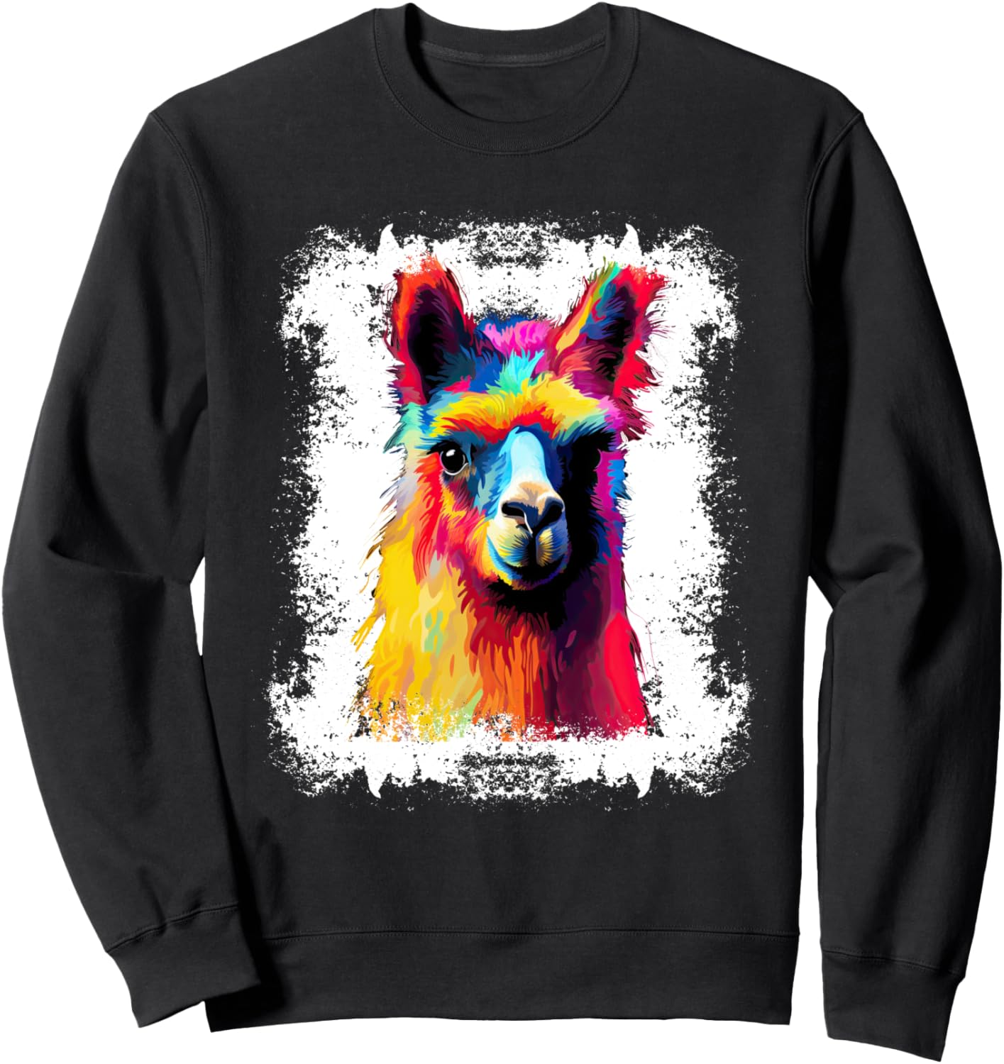 

Толстовка с изображением милой ламы и портретом альпаки, выполненным маслом Oil Print Animals, черный