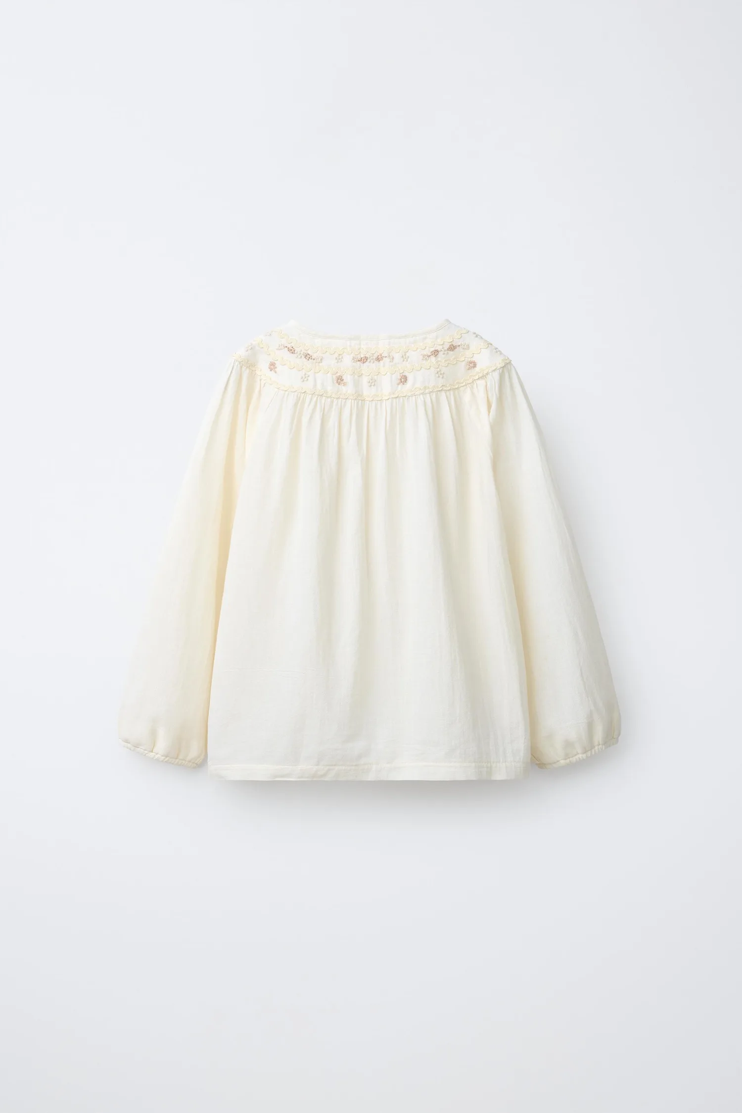 Пижама с вышитыми цветами, 2-6 лет Zara, экрю — фото 3