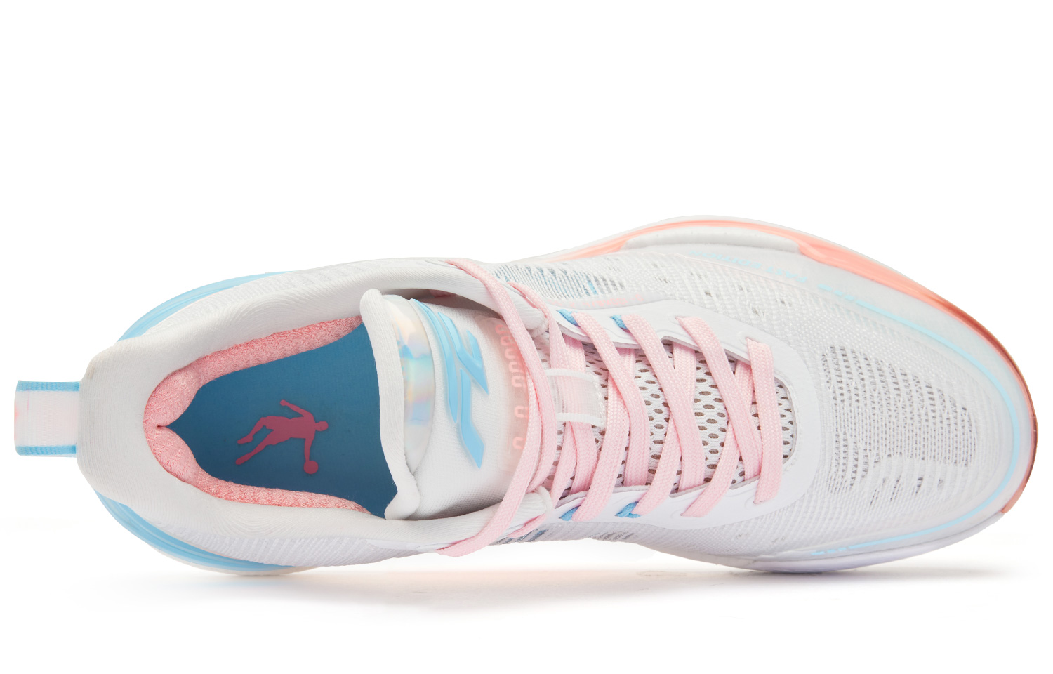 FE2.0 South Beach Непарные низкие Q-KUNGFU TURBO баскетбольные кроссовки мужские розовые голубые QIAODAN, энергичный розовый голубой водяной — фото 4
