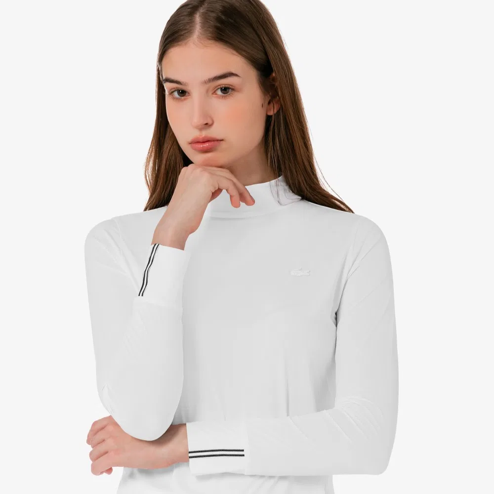 Футболка Lacoste с длинным рукавом, базовый слой, белый — фото 4