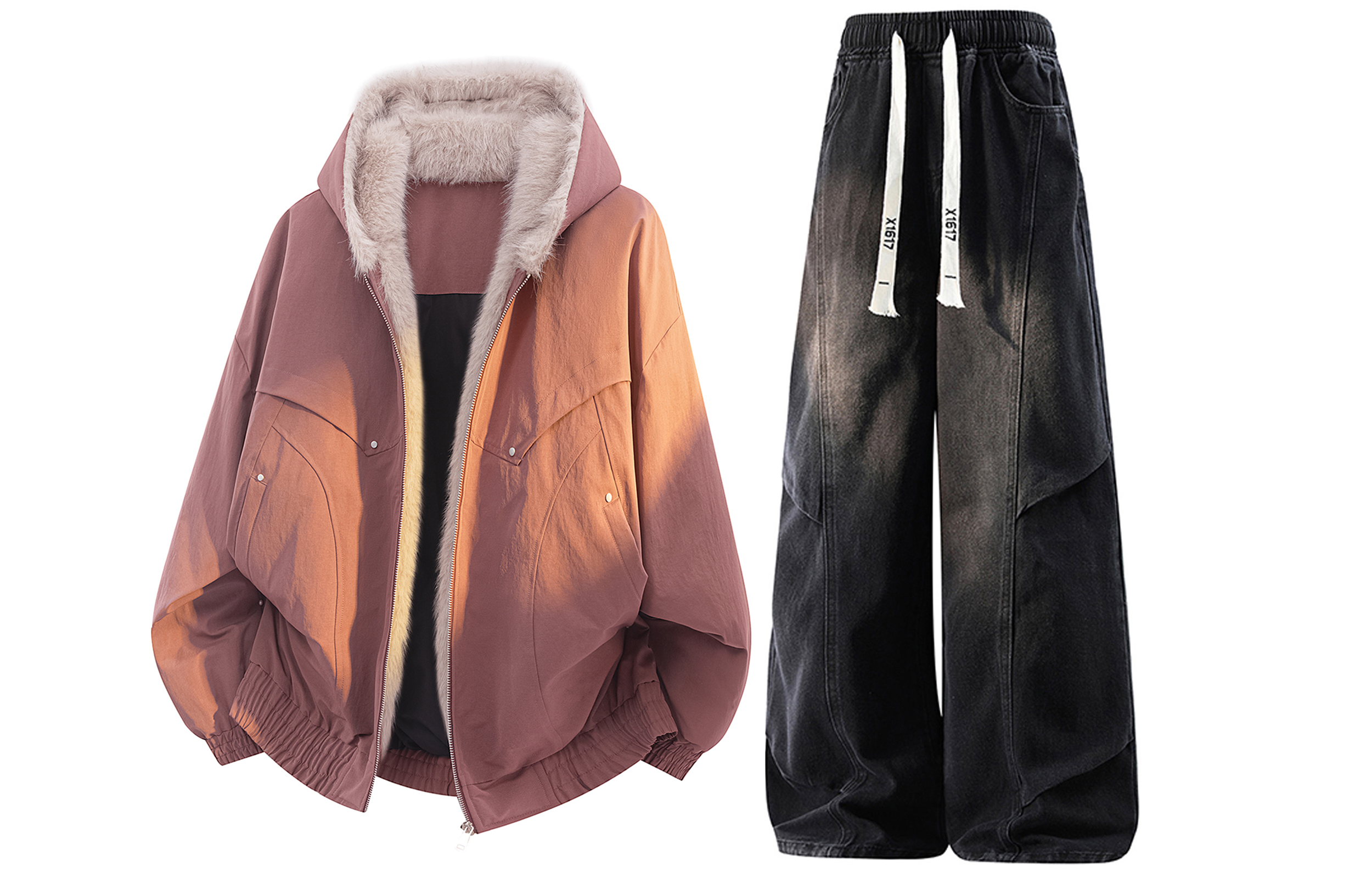 

Толстовка Casual Sportswear утепленная с флисовой подкладкой X1617, begonia красный mountain hawk puffer jacket+черный jeans