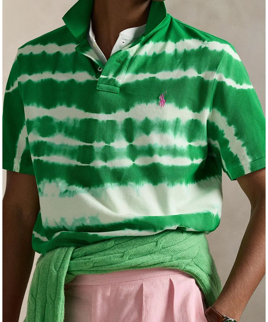 Мужская рубашка-поло с коротким рукавом Polo Ralph Lauren, мультиколор — фото 4