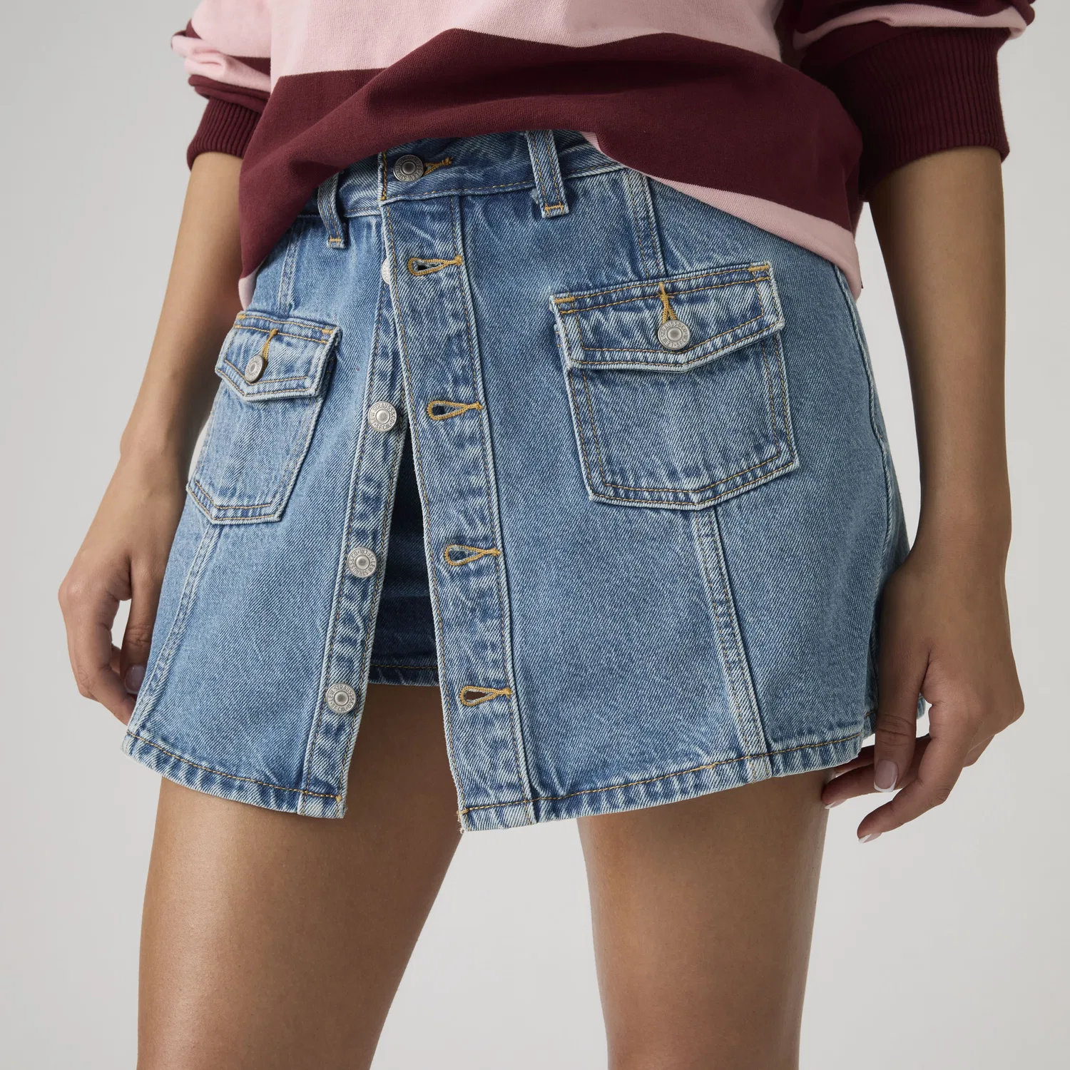 Шорты-шорты с пуговицами спереди Levi's, Medium Wash — фото 3
