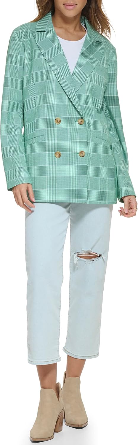 Женский двубортный пиджак Levi's из шерстяной смеси, White/Abundant Green — фото 2