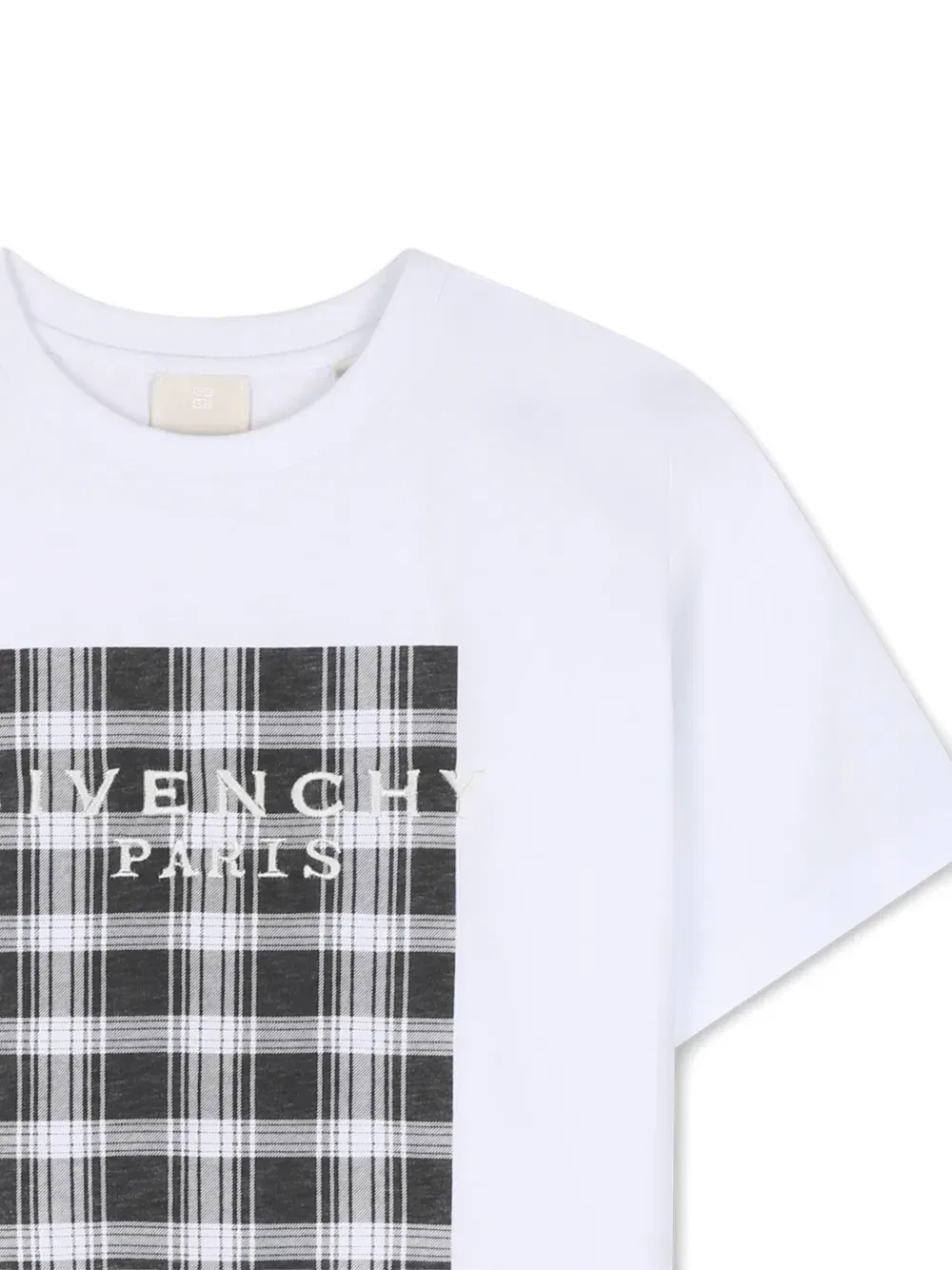 Футболка с логотипом в клетку Givenchy Kids, белый — фото 3