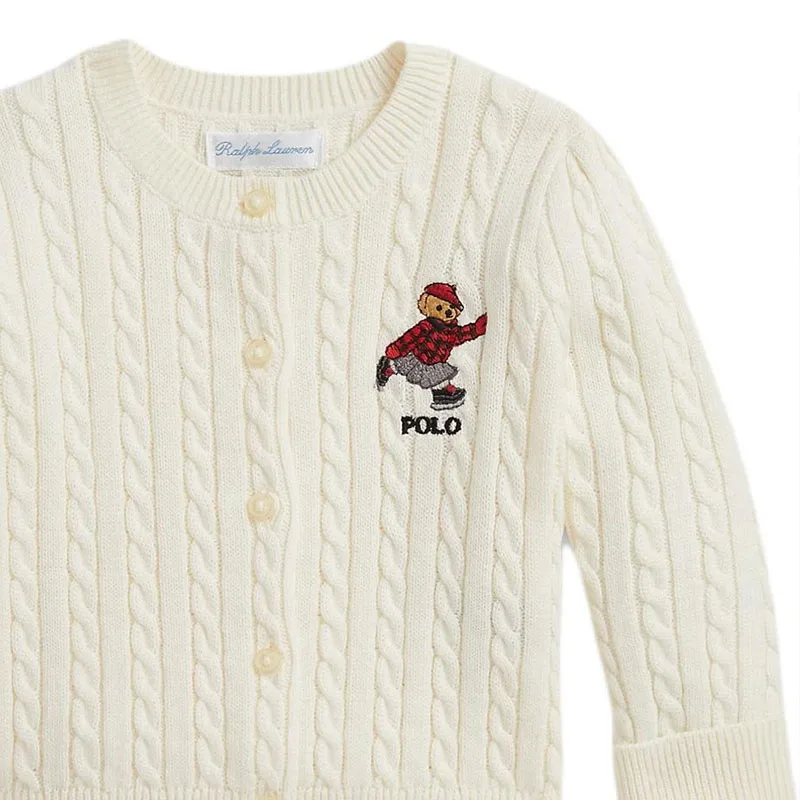 Свитер Polo Bear FW25 для малышей Polo Ralph Lauren, Cream — фото 4