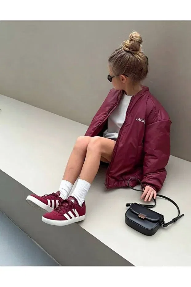 Детский зимнее пуховик с длинным рукавом La'Ciel paris mont waterproof Laciel Prs, Burgundy — фото 2