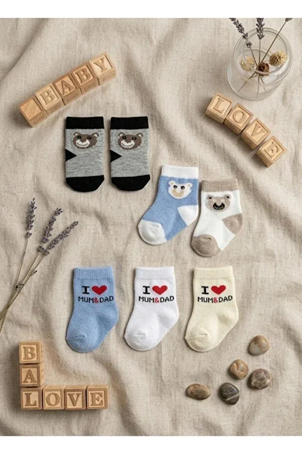 Детский набор носков для новорожденных хлопковый Basics Senihan, 0 - 12 Months — фото 3