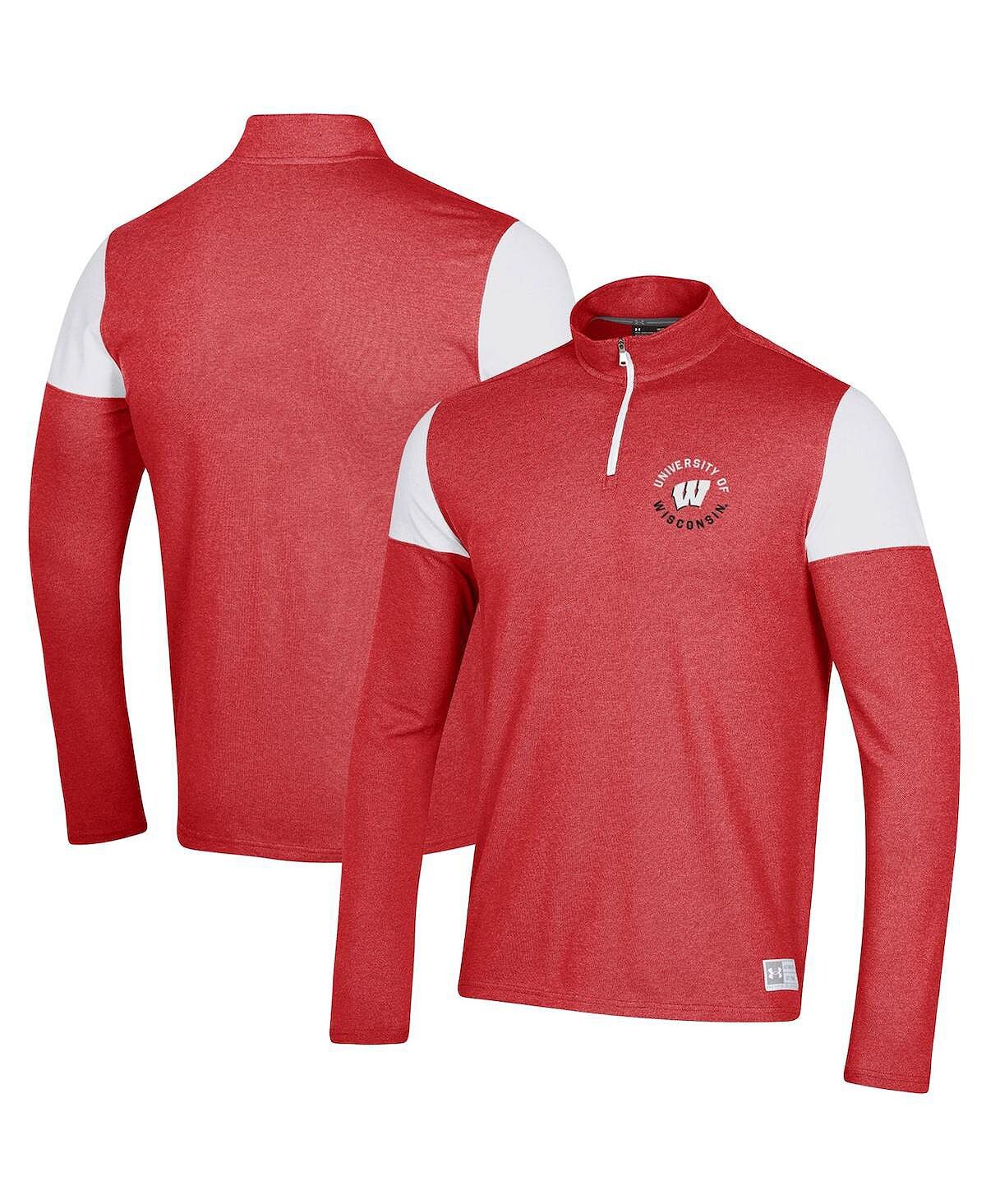 

Красная мужская куртка wisconsin badgers gameday tri-blend с молнией на четверть Under Armour, красный