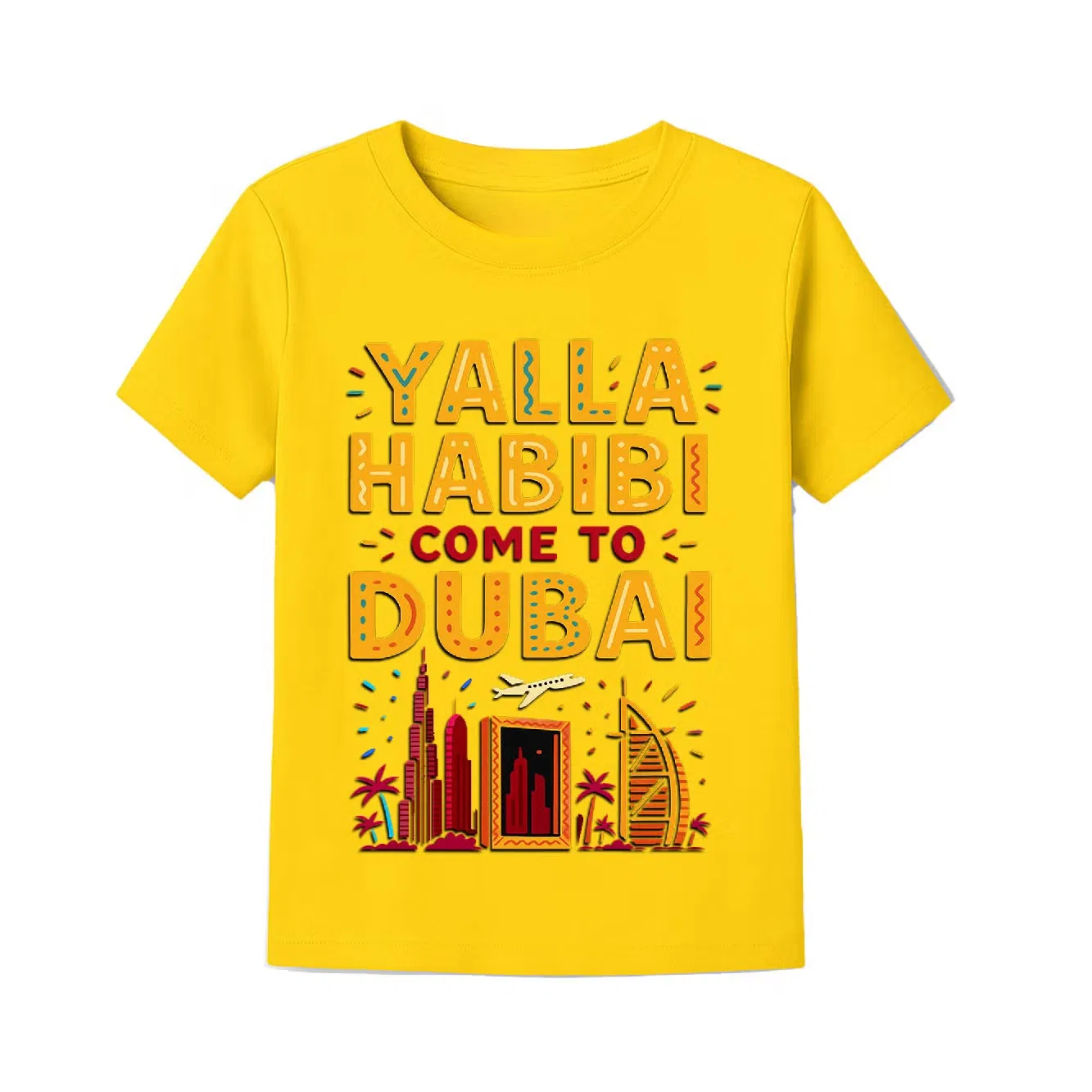 Футболка с принтом Yalla Habibi Come To Dubai Yoo Street, желтый
