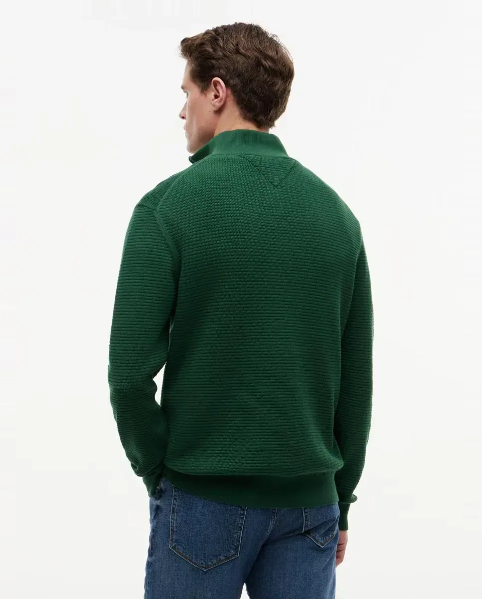 Мужской джемпер из органического хлопка с полузастежкой Tommy Hilfiger, Verde Oscuro — фото 2