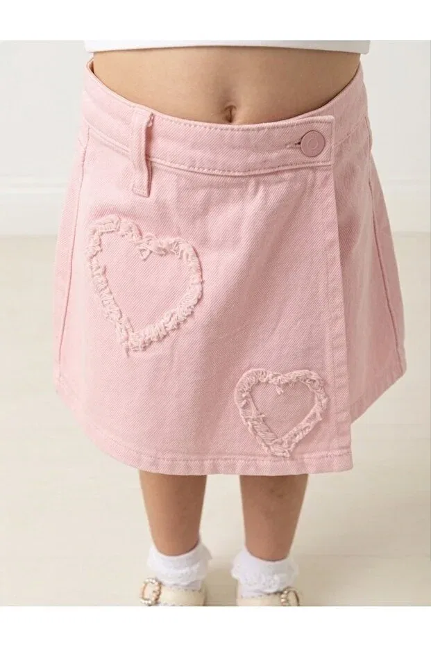 Детские шорты для девочек с принтом Heart Escabel, Pink — фото 2