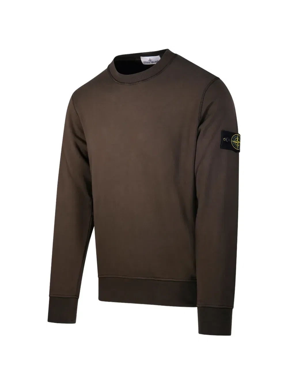 Свитшот с логотипом-нашивкой Stone Island, коричневый — фото 3