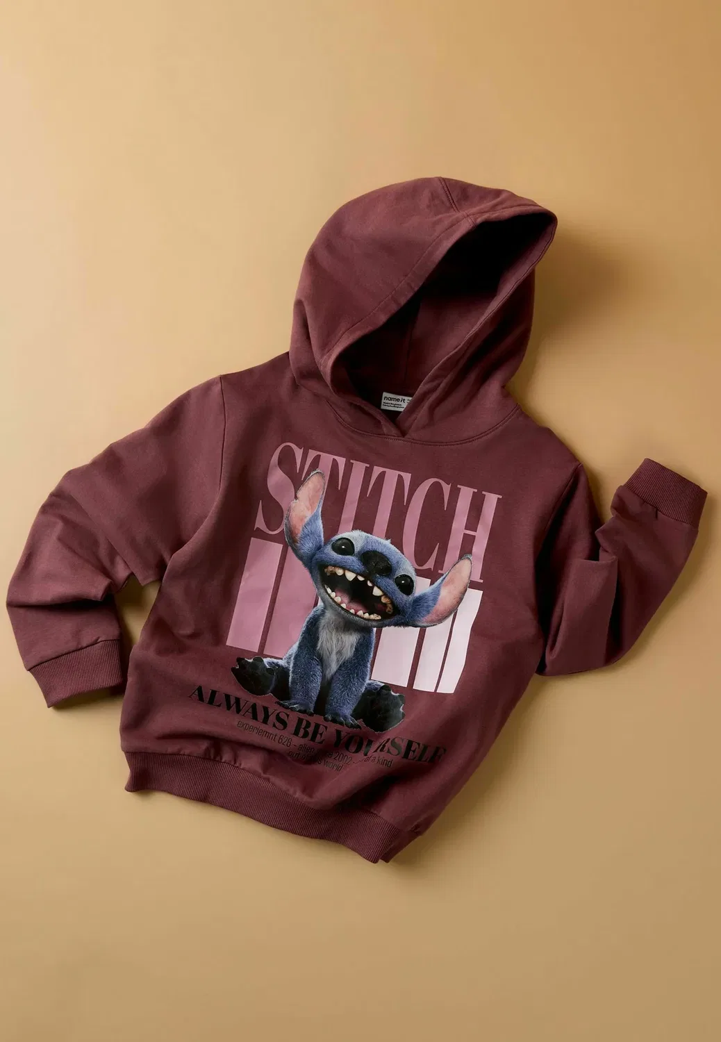 Nkfada Stitch Nreg Sweat Wh bru Wdi - толстовка с капюшоном Name It, Wild Ginger — фото 4