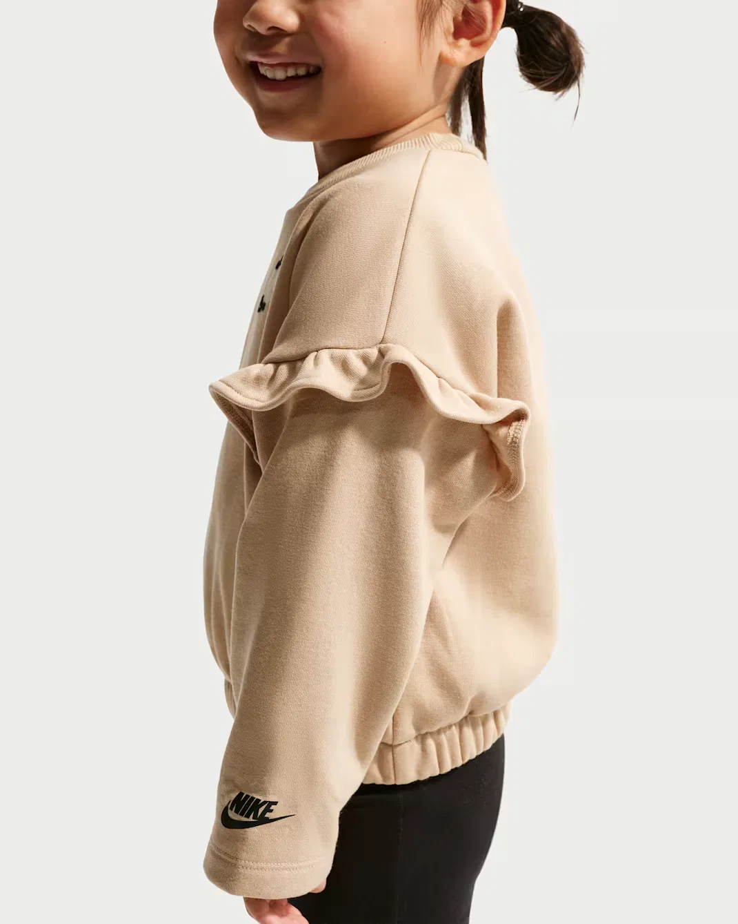 Комплект для малышек: леггинсы с оборками и расклешенные леггинсы Nike, Black — фото 3
