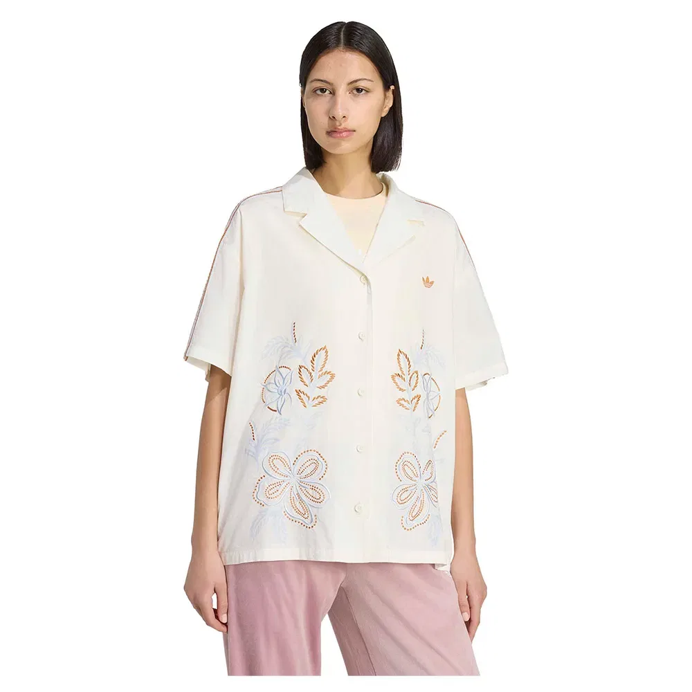 Рубашка с коротким рукавом Resort Adidas Originals, бежевый