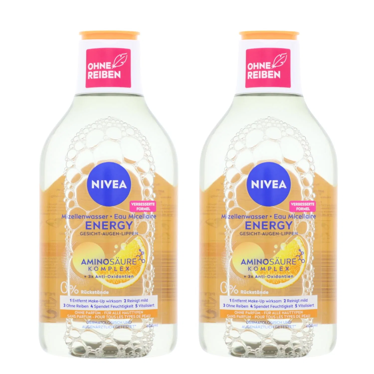 Мицеллярная вода NIVEA Energy, 2 x 400 мл, Yellow