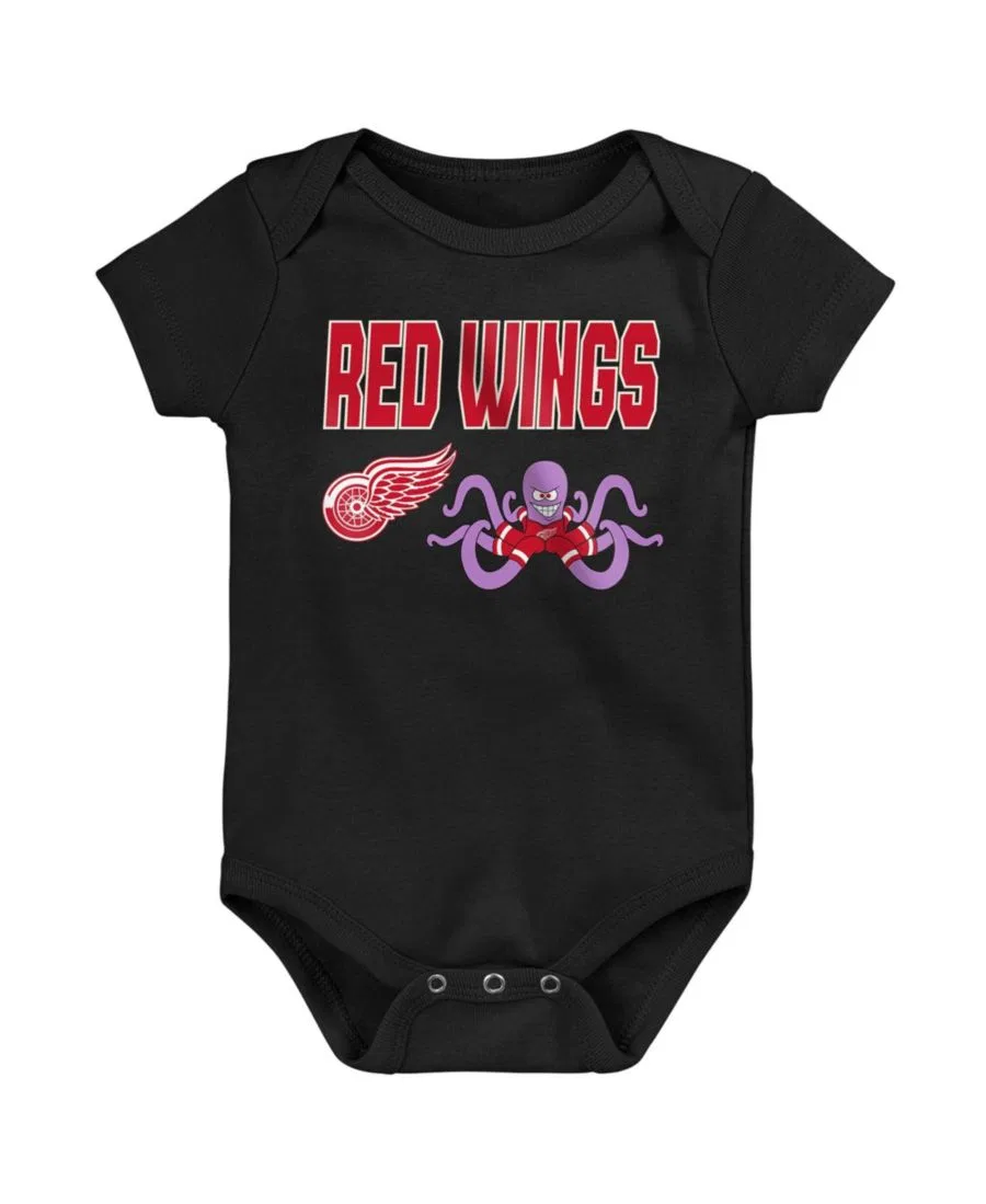 Комплект боди с коротким рукавом для малышей, с принтом Detroit Red Wings Outerstuff, Cream — фото 4