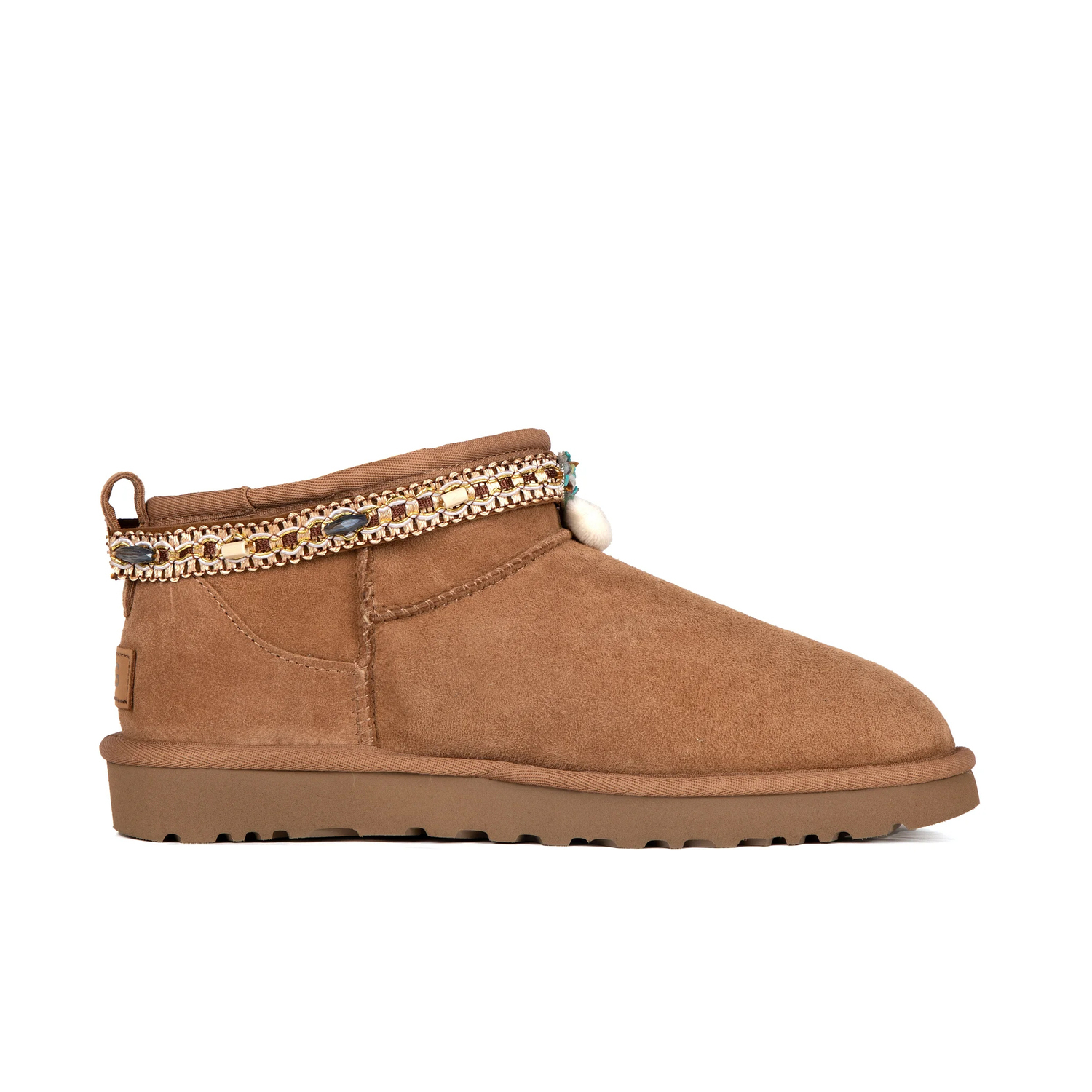 Ботинки женские UGG Classic Ultra Mini с декором, темно-коричневый — фото 3