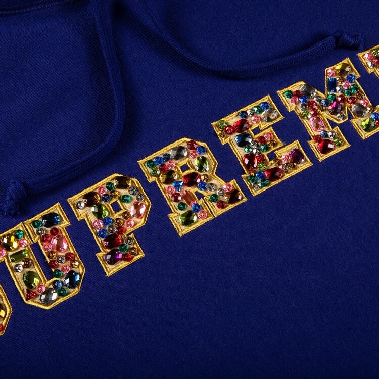 Толстовка Supreme Jewels Hooded Sweatshirt 'Dark Royal', синий — фото 3