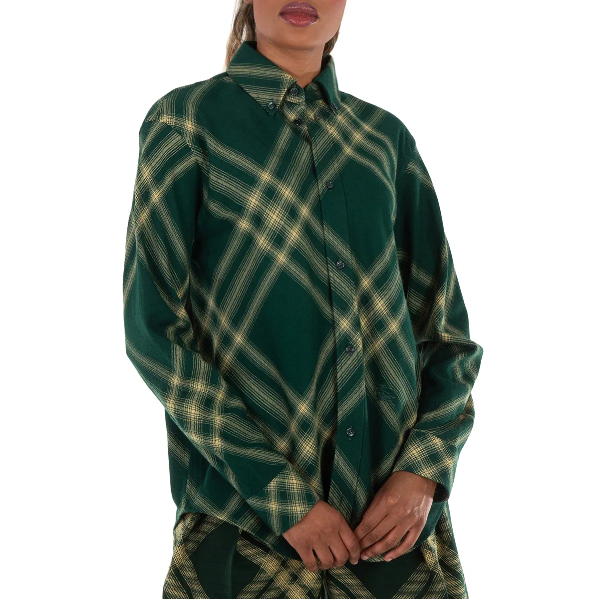 Женская рубашка с принтом Equestrian Knight Check Pattern Shirt Burberry, Blue Pink