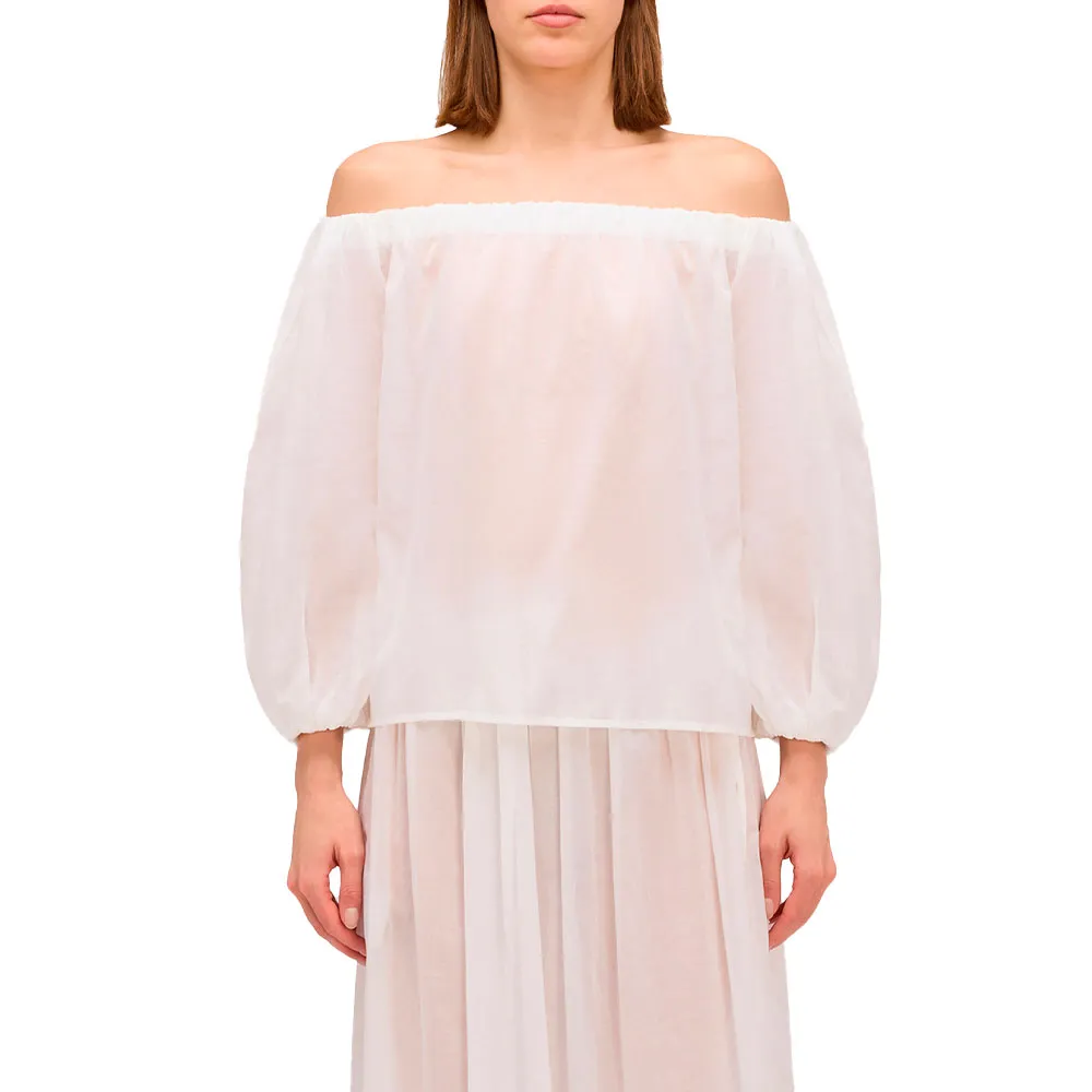 

Блузка Sundek Cotton voile with boat neckline long sleeve, бежевый