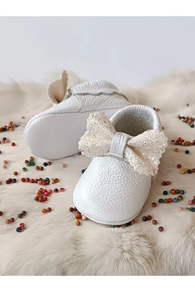 Детские туфли-лодочки кожаные для девочек Sofia white stoned Hodore, White Stone — фото 4