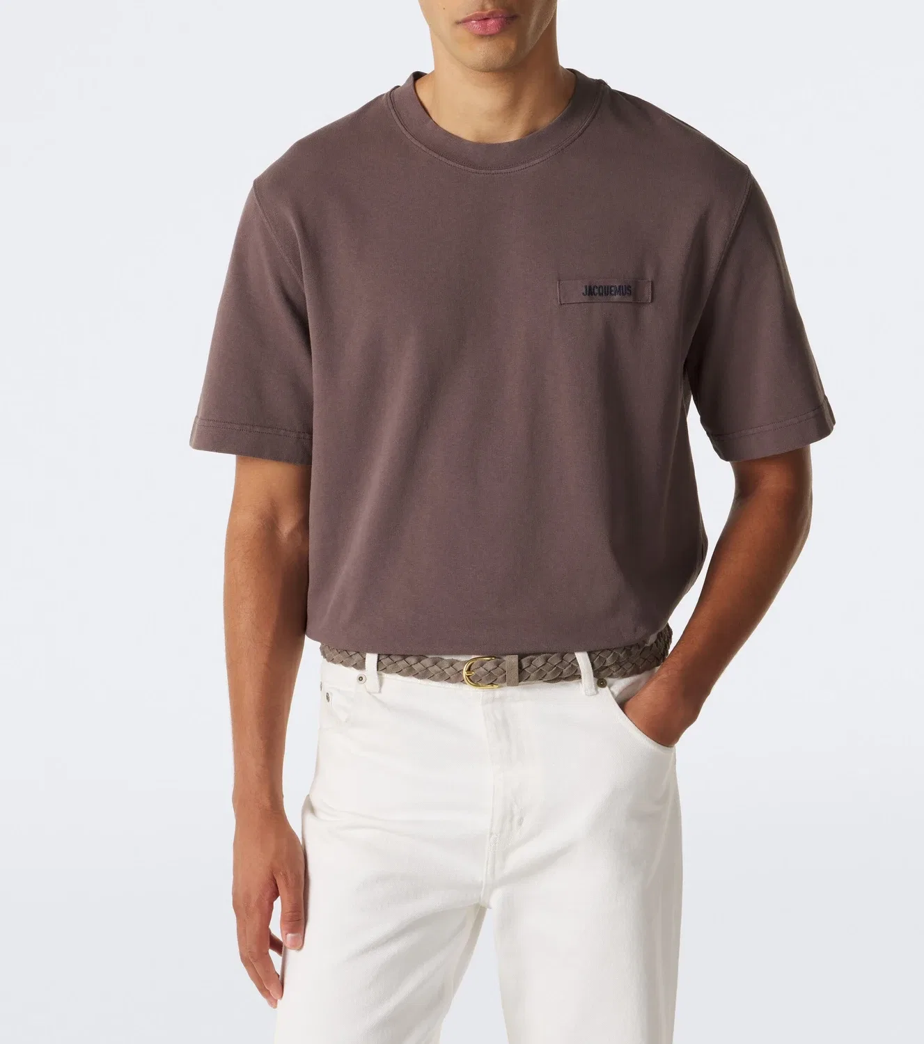 Футболка хлопковая с логотипом Jacquemus, коричневый — фото 3