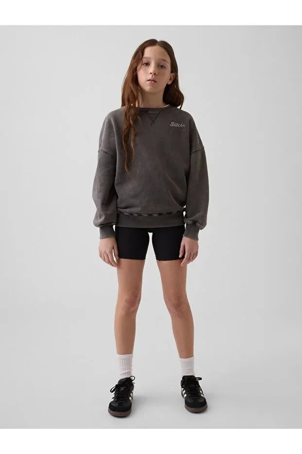 Детские шорты для девочек быстросохнущие с рифленым краем Gap, Black-003