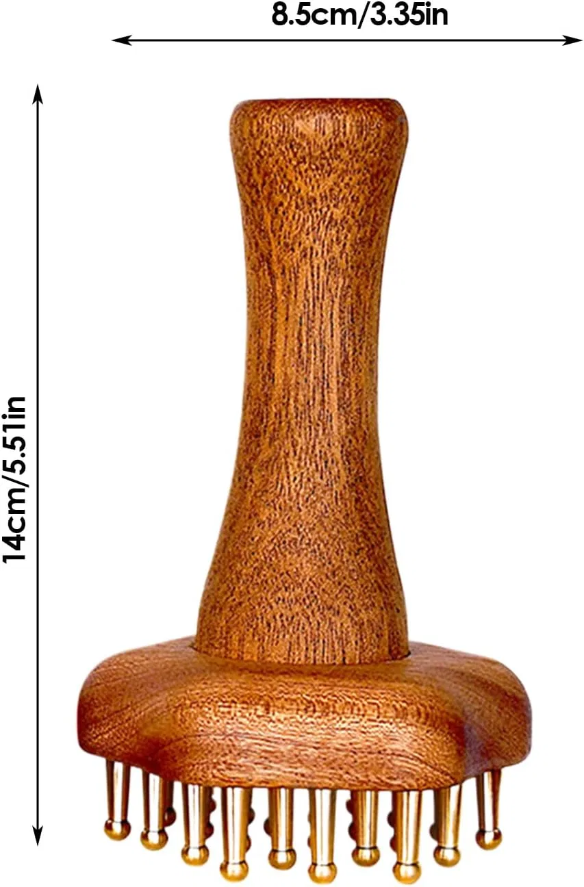 Щетка для тела меридианная, массажер, скраб, 8.5x14 см, Zwxqe, Коричневый — фото 2