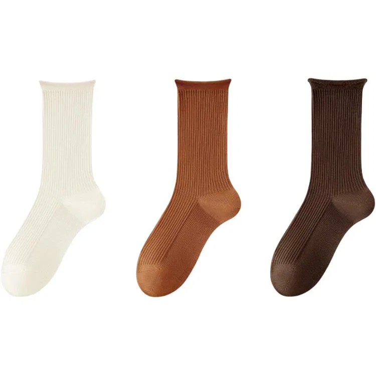 Детские носки-гольфы Cotton Gene, Milk White+Tea Orange+Dark Coffee