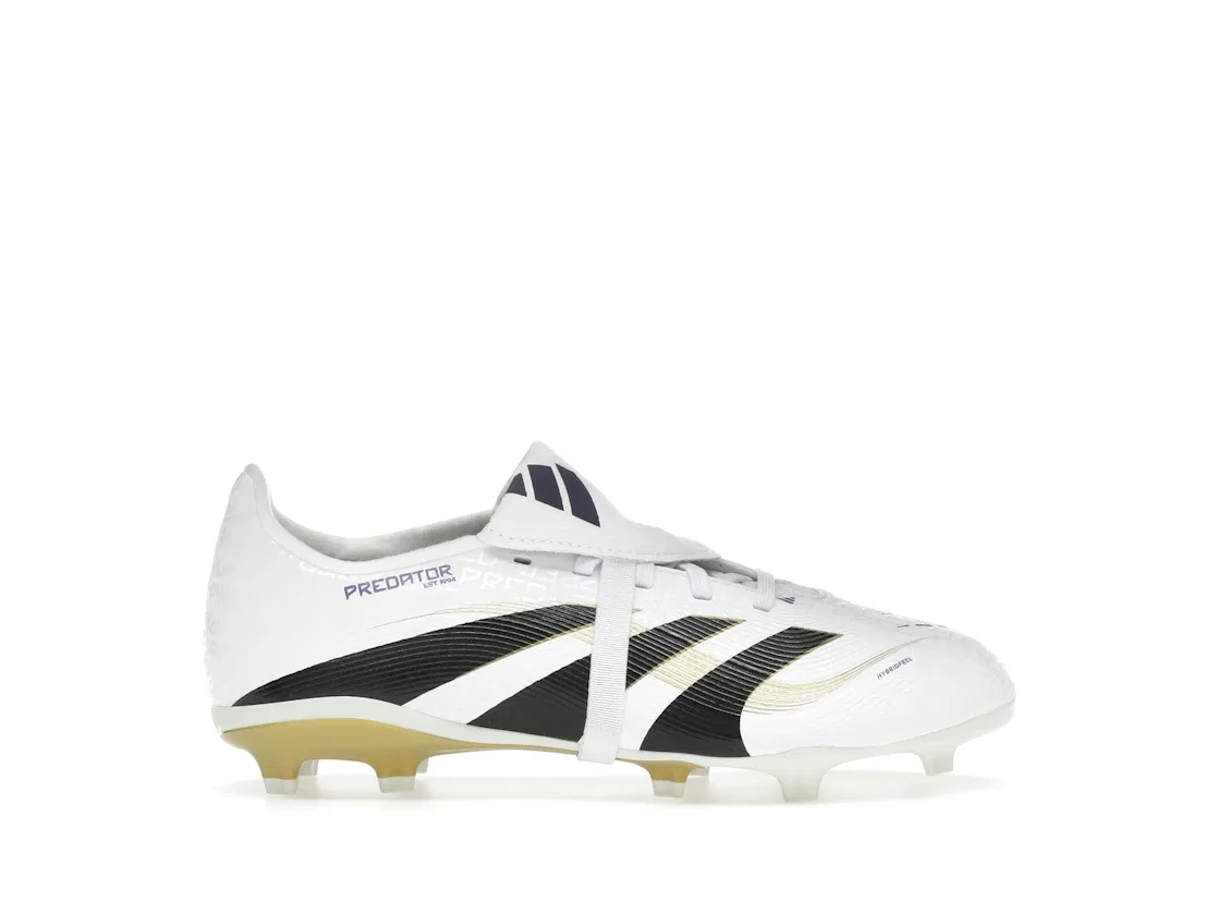 Детские бутсы Predator League с откидным языком Adidas, Cloud White Core Black Gold Metallic