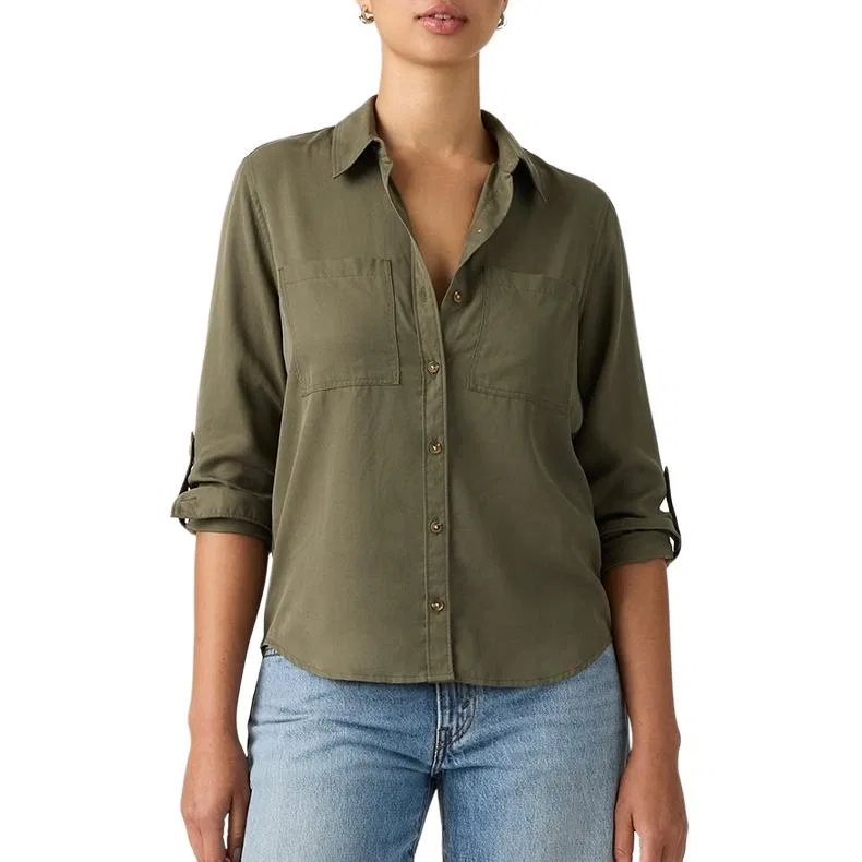 Женская рубашка с воротником-лацканом Olive Green Levis