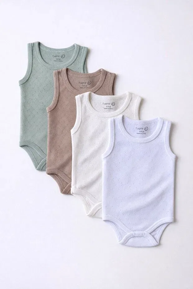 Детское боди-комплект из 4 предметов с жаккардом Efu Baby, Multicolor
