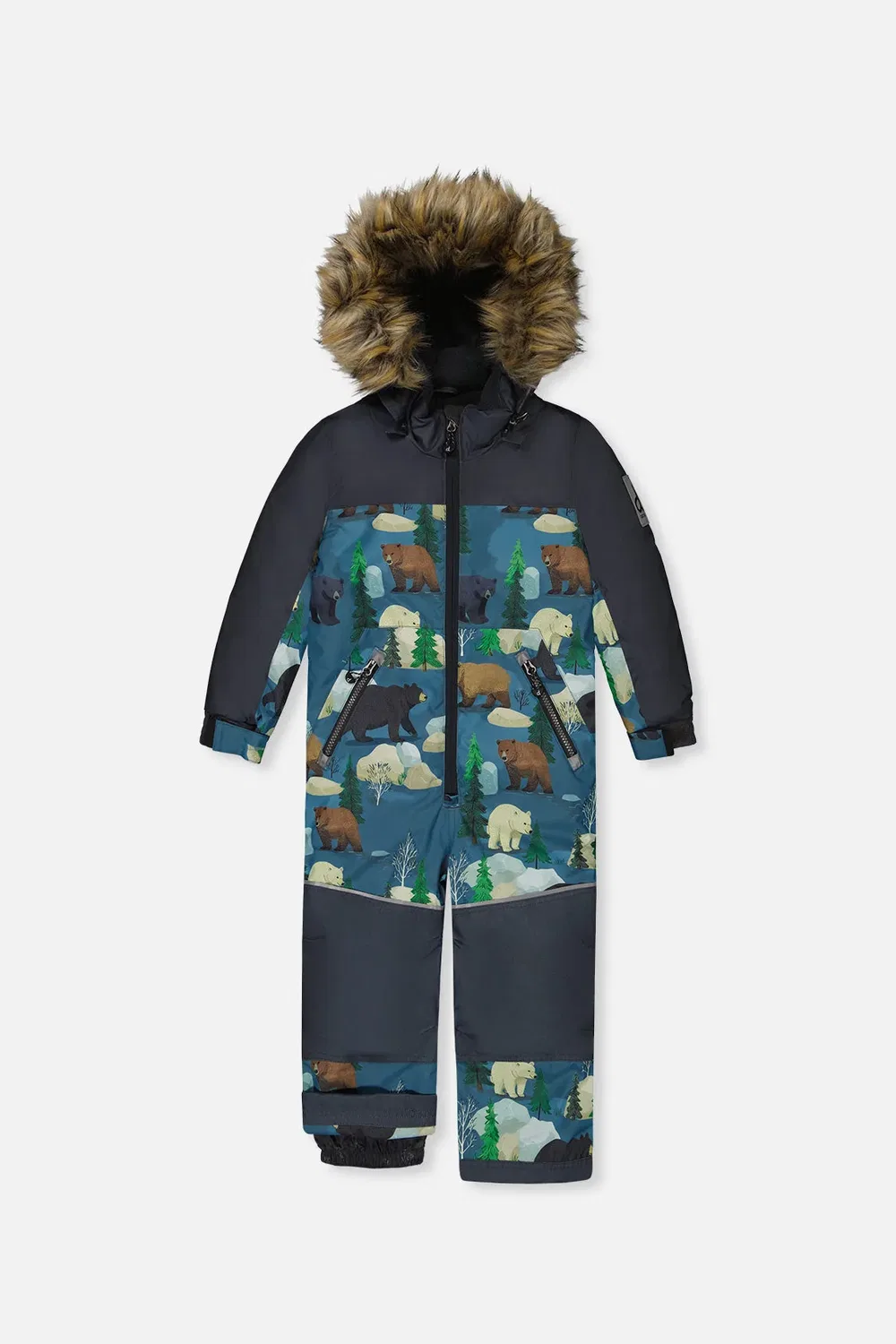 Детский комбинезон зимний утепленный Discover Snowsuit Deux par Deux, Blue Bear Print