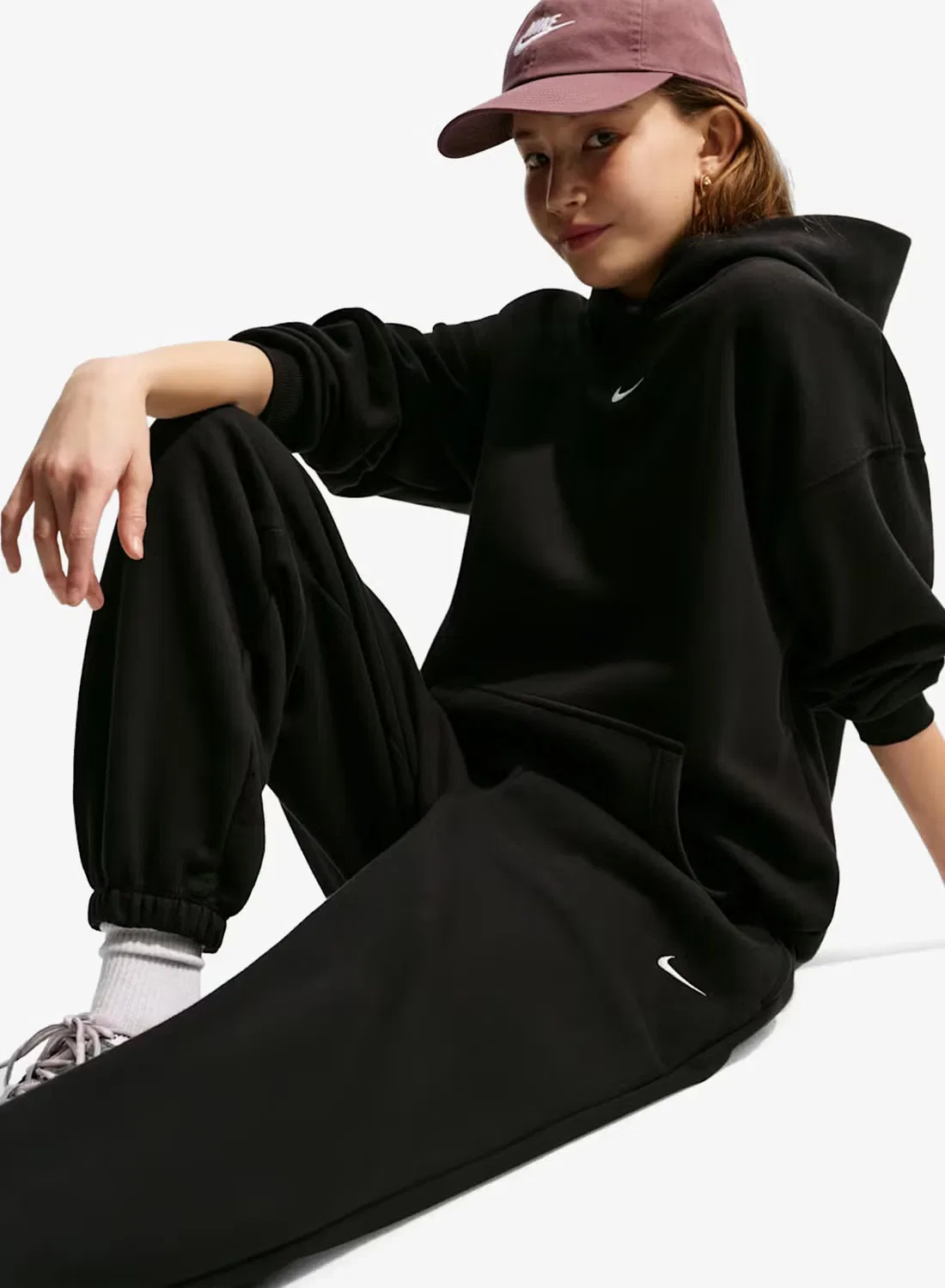 Штаны из футера свободные Youth Studio Nike, черный — фото 4