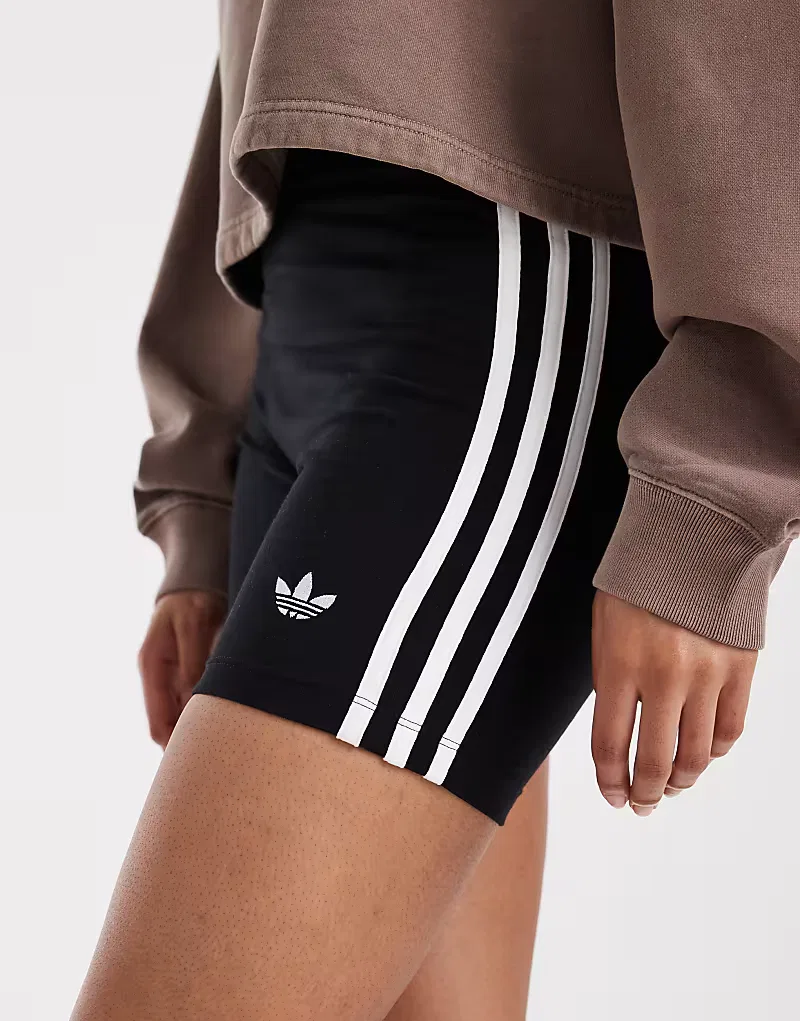 Шорты Adidas Originals с тремя полосками, черно-белые — фото 2