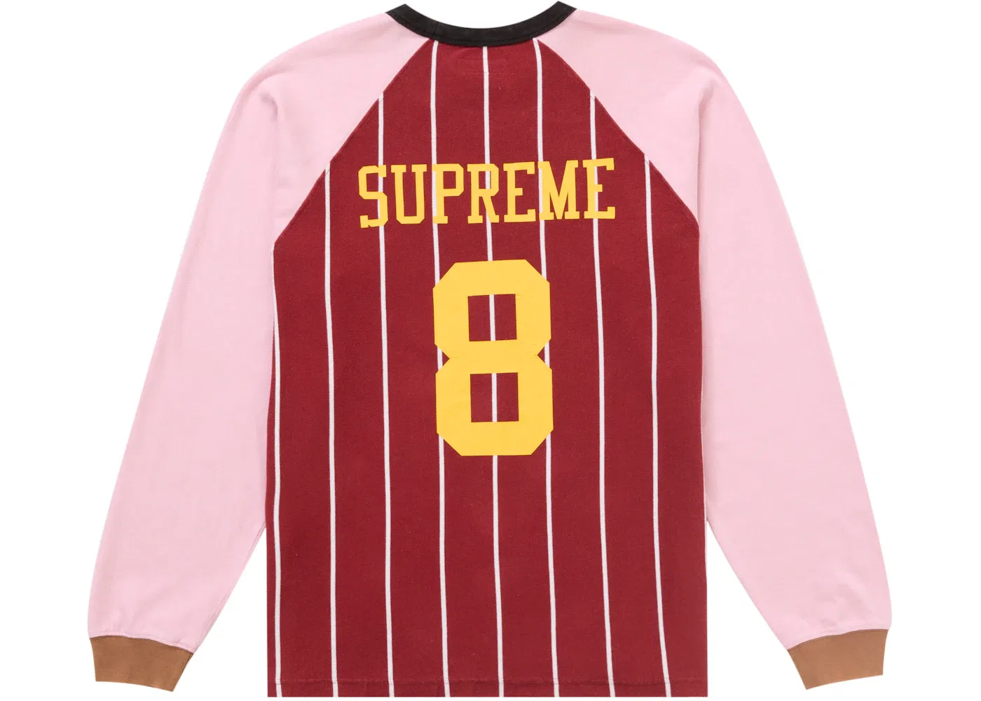 Мужской лонгслив с принтом Supreme Stripe Raglan Top Supreme, Maroon