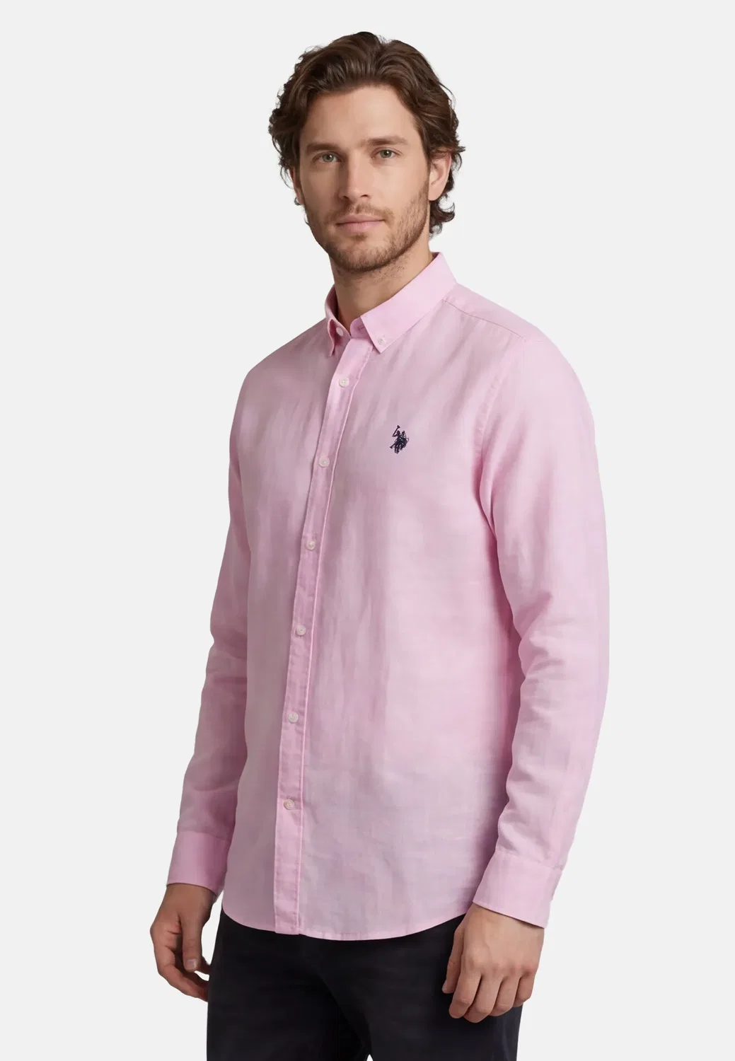 Мужская льняная рубашка Button-Down U.S. Polo Assn., Pink