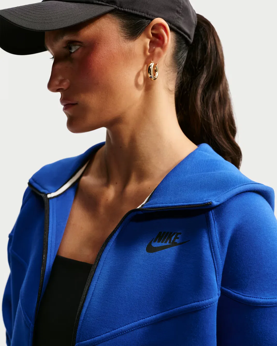 Женская толстовка на молнии Nike Sportswear Tech Fleece Windrunner, Old Royal/Black — фото 3