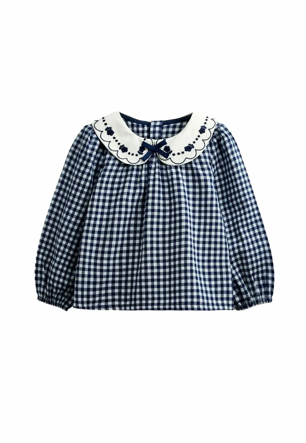 Блузка с воротником - блузка Jojo Maman Bébé, Navy Blue Gingham