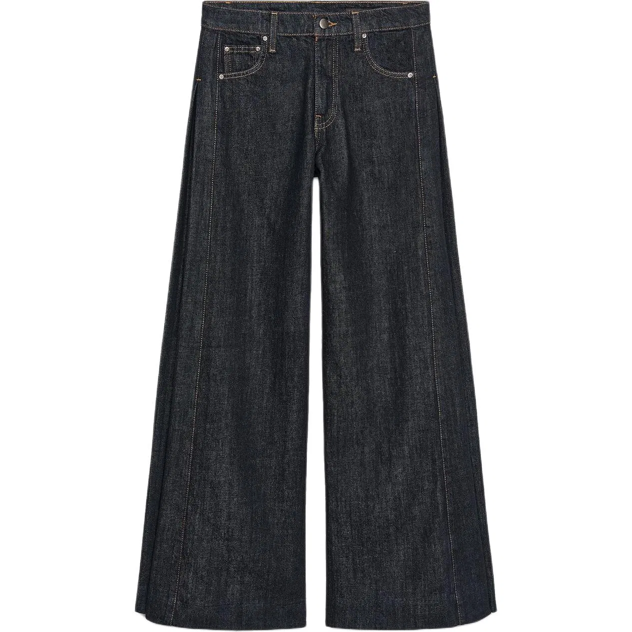 Женские джинсы прямого кроя с широкими штанинами ZW Jeans ZARA, Blue
